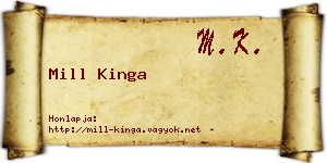 Mill Kinga névjegykártya